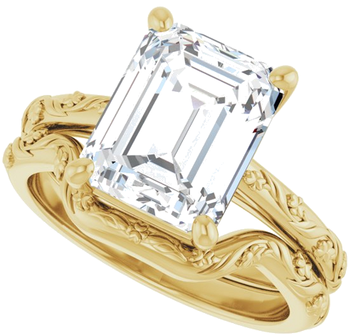 Sužadėtuvių Žiedas „Solitaire“ 14k yellow gold Emerald 10mm x 8mm (10)