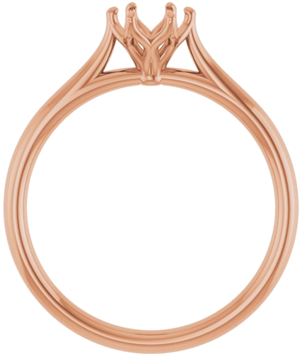 14K Rose 5.2 mm Round Engagement Ring Mounting (2)