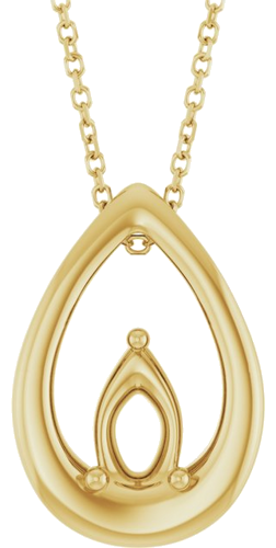 Pakabukas „Solitaire“ 14k yellow gold Pear 7mm x 5mm (1)