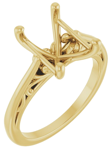 Sužadėtuvių Žiedas „Solitaire“ 585 Geltonojo Aukso Emerald 10mm x 8mm (1)