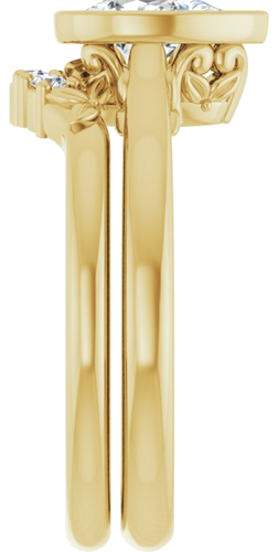 Sužadėtuvių Žiedas „Bezel-Set“ 14k yellow gold Pear 8mm x 5mm (9)