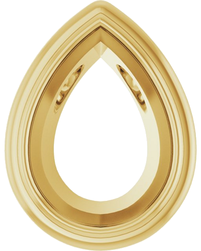 Pakabukas „Bezel-Set Solitaire“ 10k yellow gold Pear 7mm x 5mm (1)