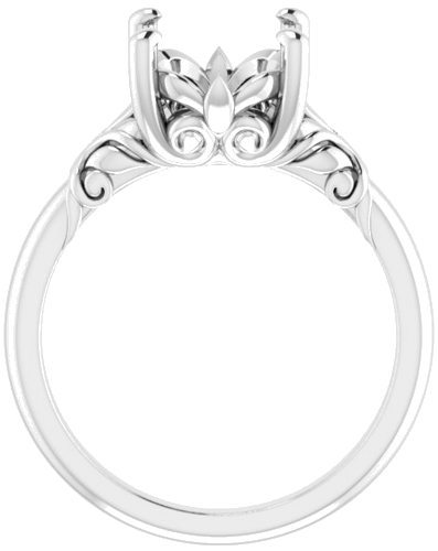 Sužadėtuvių Žiedas „Solitaire“ 14k white gold Oval 11mm x 9mm (2)