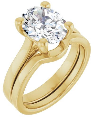 Sužadėtuvių Žiedas 14k yellow gold Oval 10mm x 8mm (6)