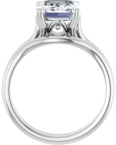 Sužadėtuvių Žiedas „Solitaire“ 14k white gold Emerald 10mm x 8mm (7)