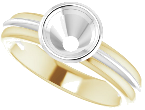 Sužadėtuvių Žiedas „Bezel-Set Solitaire“ 14k yellow/white gold Round 6mm (5)