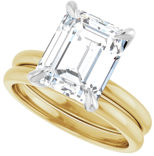 Sužadėtuvių Žiedas „Solitaire“ 18k yellow/white gold Emerald 10mm x 8mm (10)