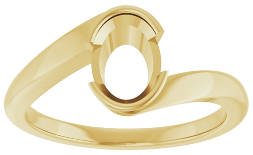 Sužadėtuvių Žiedas „Half-Bezel Solitaire“ 18k yellow gold Oval 7.5mm x 5.5mm (3)