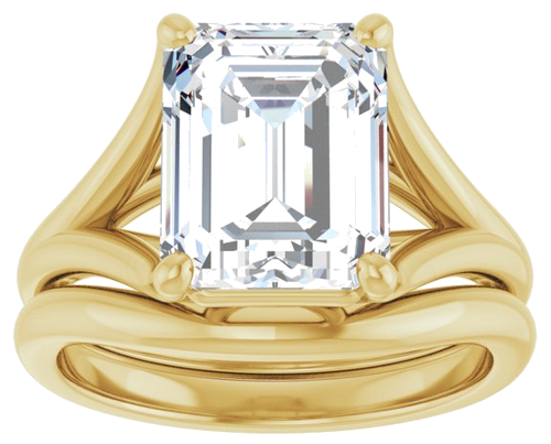 Sužadėtuvių Žiedas „Solitaire“ 14k yellow gold Emerald 10mm x 8mm (8)