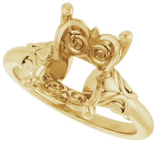 Sužadėtuvių Žiedas „Solitaire“ 18k yellow gold Emerald 10mm x 8mm (5)