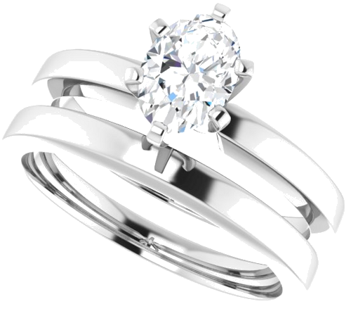 10K White 7x5 mm Oval Solitaire Engagement Ring Mounting (10)