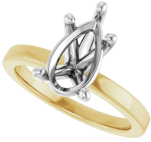 Sužadėtuvių Žiedas „Solitaire“ 14k yellow/white gold Pear 11.5mm x 7mm (5)