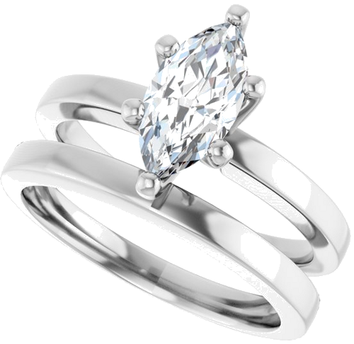 10K White 10x5 mm Marquise Solitaire Engagement Ring Mounting (10)