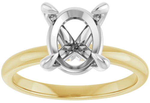 Sužadėtuvių Žiedas „Solitaire“ 18k yellow/white gold Oval 10mm x 8mm (3)