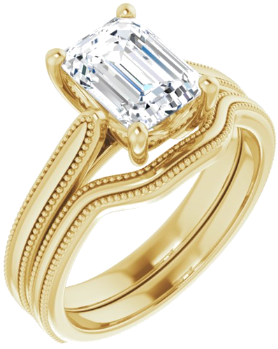Sužadėtuvių Žiedas „Solitaire“ 14k yellow gold Emerald 8mm x 6mm (6)