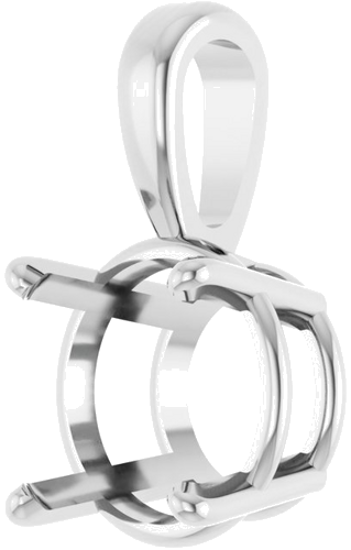Pakabukas „Solitaire“ 585 Baltojo Aukso Round 9mm (2)