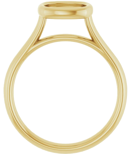 14K Yellow  7 mm Cushion Solitaire Engagement Ring Mounting (2)