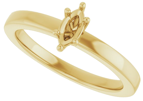 14K Yellow 6x3 mm Marquise Solitaire Engagement Ring Mounting (5)