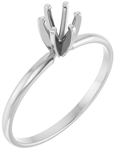 Sužadėtuvių Žiedas „Solitaire“ 14k white gold Round 4.1mm (1)