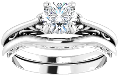 14K White 5.8 mm Round Engagement Ring Mounting (13)