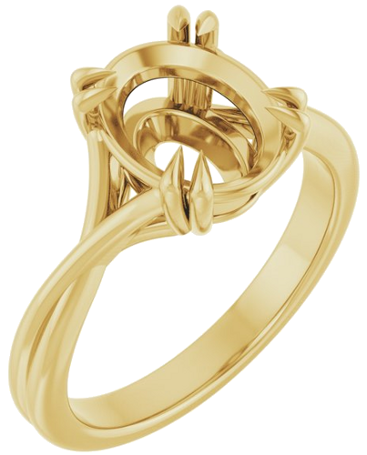 Sužadėtuvių Žiedas „Double Claw-Prong Solitaire Criss-Cross“ 14k yellow gold Oval 10mm x 8mm (1)