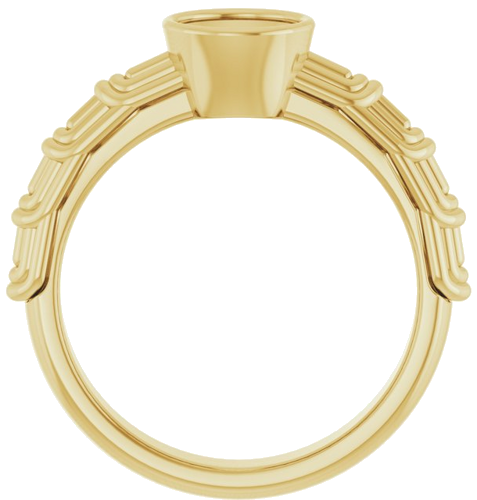 14K Yellow 6.5 mm Round Solitaire Engagement Ring Mounting (2)