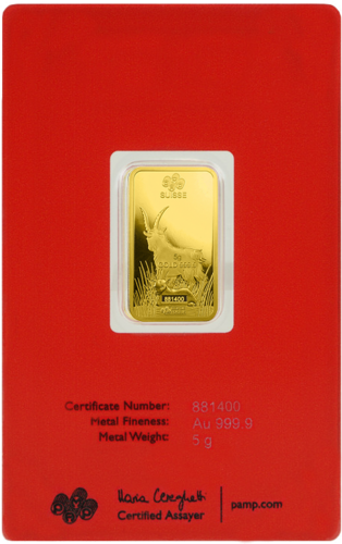 5 g Investment Gold Bar Year of the Goat PAMP (3)