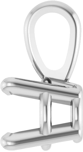 14K White 4 mm Round 4-Prong Pendant Mounting (3)