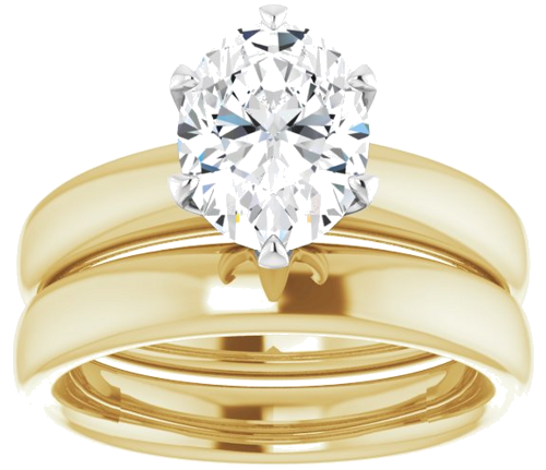 Sužadėtuvių Žiedas „Solstice Solitaire®“ 14k yellow/white gold Oval 9mm x 7mm (8)