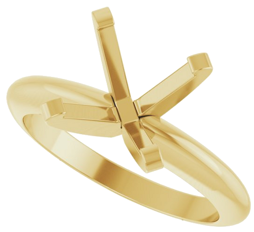 14K Yellow 9 mm Round Solitaire Engagement Ring Mounting (5)