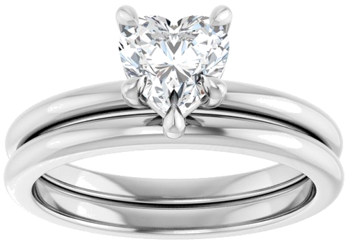 Sužadėtuvių Žiedas „Claw-Prong“ 14k white gold Heart 6mm (8)