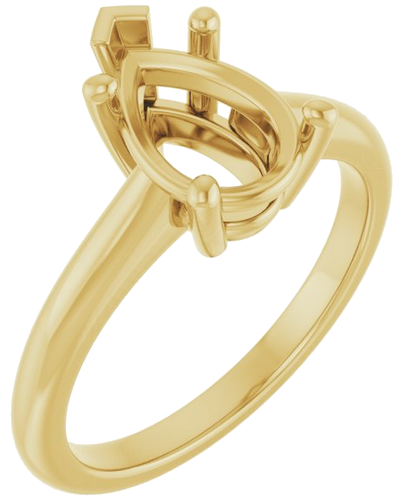 Sužadėtuvių Žiedas „V-End Prong“ 14k yellow gold Pear 10mm x 7mm (1)