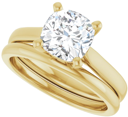 Sužadėtuvių Žiedas „Solitaire“ 585 Geltonojo Aukso Cushion 7mm (10)