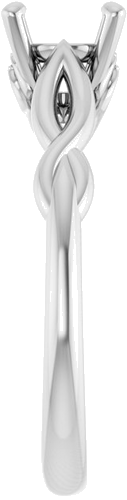 Sužadėtuvių Žiedas „Solitaire Sculptural“ 10k white gold Round 6.5mm (4)