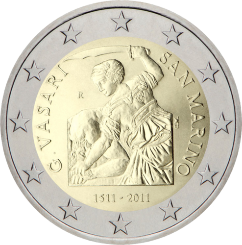 2011 San Marinas Giorgio Vasari 2 eurų moneta (3)