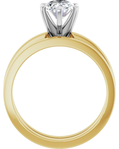 Sužadėtuvių Žiedas „Solitaire“ 14k yellow/white gold Oval 8mm x 6mm (7)