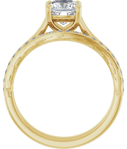 Sužadėtuvių Žiedas „Solitaire“ 10k yellow gold Cushion 6mm (7)