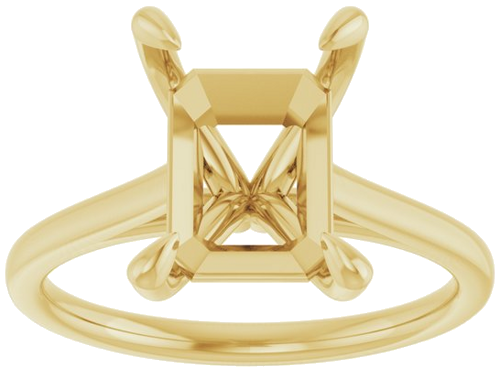 Sužadėtuvių Žiedas „Claw-Prong Solitaire“ 10k yellow gold Emerald 10mm x 8mm (3)