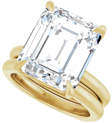 Sužadėtuvių Žiedas „Claw-Prong Euro Shank“ 14k yellow gold Emerald 13mm x 11mm (10)