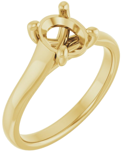 Sužadėtuvių Žiedas „Solitaire“ 10k yellow gold Oval 8mm x 6mm (1)