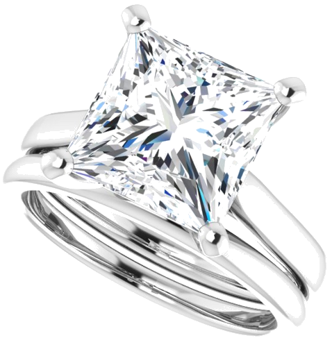 Sužadėtuvių Žiedas „Solitaire“ 585 Baltojo Aukso Square 9mm (10)