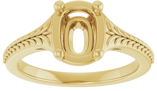 Sužadėtuvių Žiedas „Solitaire“ 14k yellow gold Elongated Cushion 7.5mm x 5.5mm (3)