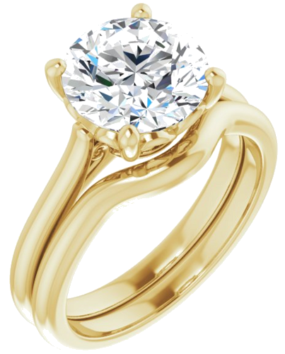 Sužadėtuvių Žiedas „Solitaire“ 14k yellow gold Round 9mm (6)