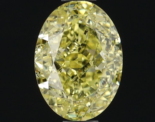 1.01 carat Fancy Intense Yellow-SI2 Natūralus Oval Deimantas (1)