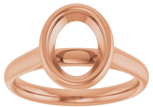 Sužadėtuvių Žiedas „Bezel-Set Solitaire“ 14k rose gold Oval 9mm x 7mm (3)
