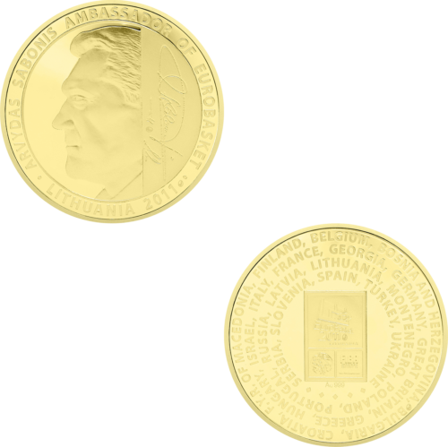 Medal Set with A. Sabonis' Signature and EuroBasket 2011, Lithuania Inscription (14)