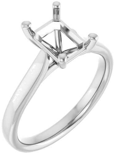 Platinum 8x6 mm Emerald Engagement Ring Mounting (1)