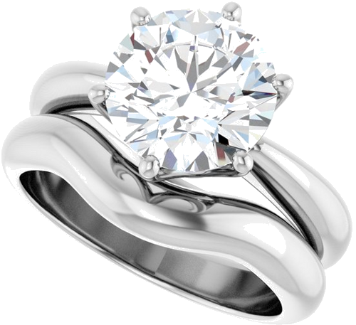 Sužadėtuvių Žiedas „Solitaire Crown-Inspired“ 18k white gold Round 9mm (10)