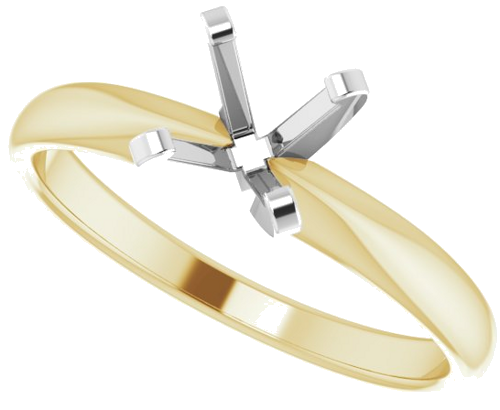 Sužadėtuvių Žiedas „Solitaire“ 585 Baltojo Ir Geltonojo Aukso Round 6mm (5)