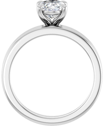 Sužadėtuvių Žiedas „Claw-Prong Solitaire“ 14k white gold Oval 8mm x 6mm (7)
